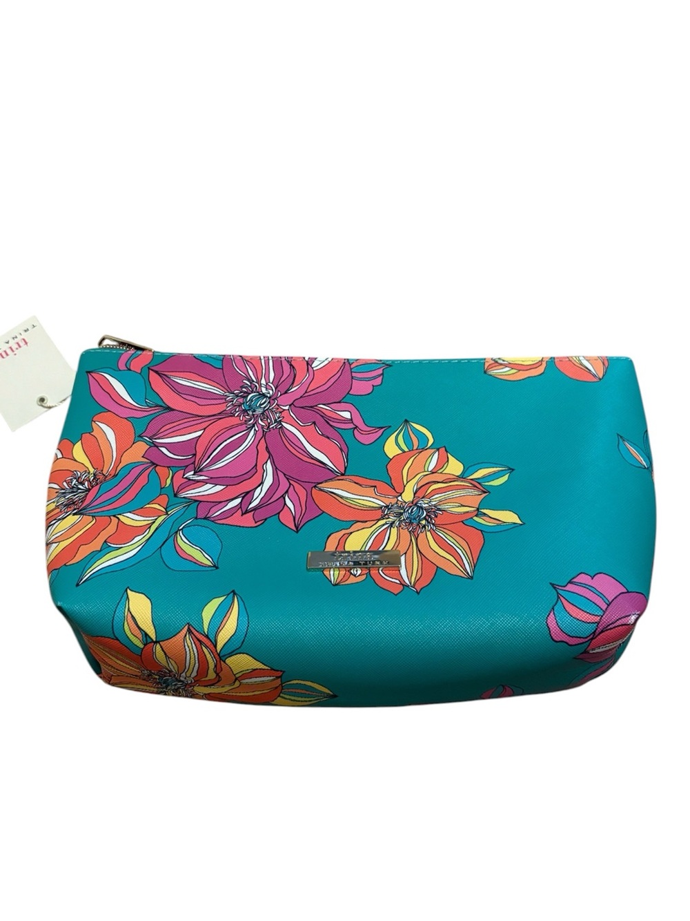 Trina Turk Floral Teal Cosmetic Pouch NWT